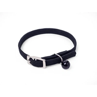 Image of Petface Stretch Nylon Cat Collar with Safety Clip, Black