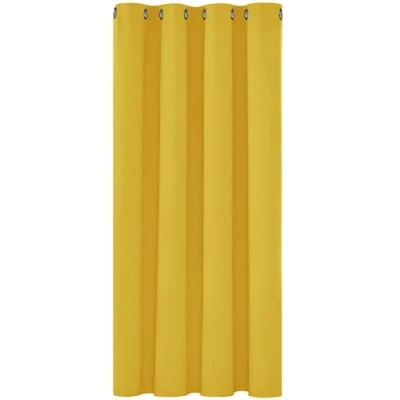 Image of Deconovo Solid Curtain Blackout Material Eyelet Thermal Insulated Ring Top for Bedroom 52&quot;x 54&quot; Mellow Yellow 1 PANEL