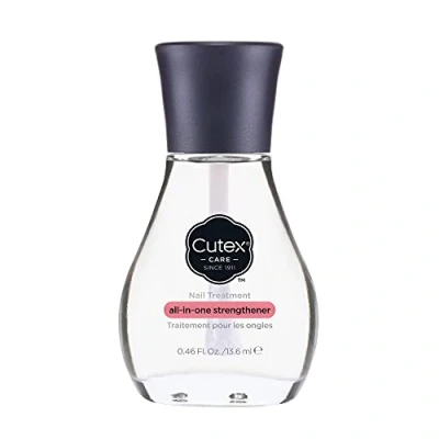 Image of Revlon Cutex All In One Nail Strengthener Treatment, Base &amp; Top Coat (13.6ml) for Weak Damaged Nails, Chip Resistant, Dermatologist Tested