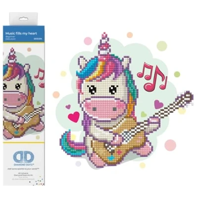 Image of DIAMOND DOTZ Painting, DD3, Beginner Kit, Music Fills My Heart, 23 x 23cm