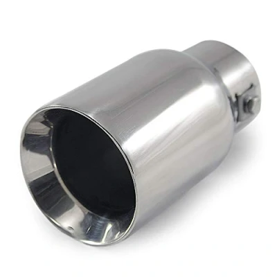 Image of Exhaust Tip Trim End Pipe Tail Sport Muffler Stainless Steel Chrome Universal