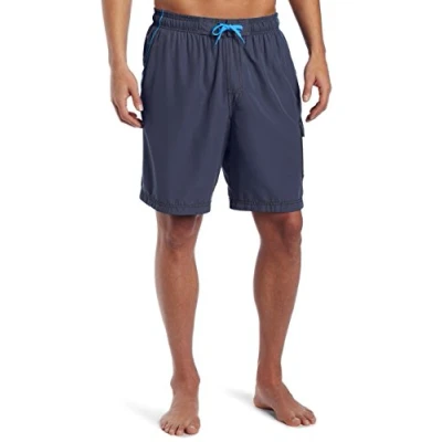 Image of Speedo Men&#039;s Swim Trunk Knee Length Marina Volley Grey/Blue