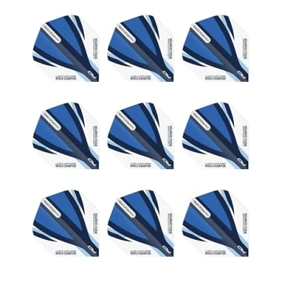 Image of RED DRAGON Luke Humphries Blue and White Hardcore Standard Dart Flights 3 Sets Per Pack (9 in total)