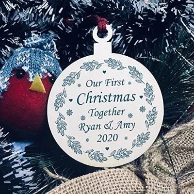 Image of Our 1st Christmas Together PERSONALISED Tree Decoration Couple Gift Keepsake