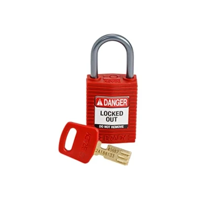 Image of Brady CPT RED 25AL KD SafeKey Padlock, Red, 2.6 in H x 1.25 W 0.75 D