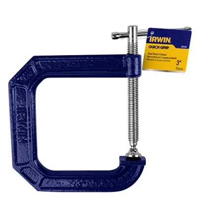 Image of IRWIN Tools Quick Grip 100 Series Deep Throat C Clamp, 3 inch by 4 1/2 (225134),Blue
