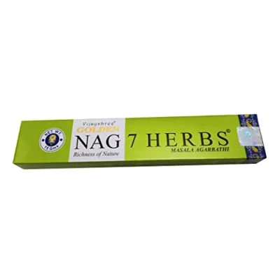 Image of Vijayshree Golden Nag 7 Herbs Masala Agarbathi Incense Sticks 15g Single Packet