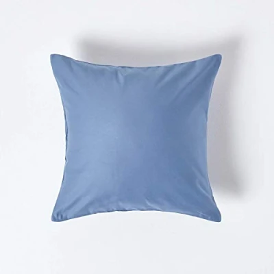 Image of HOMESCAPES 1000 Thread Count Egyptian Cotton Blue 40 x cm Pillowcase Euro Size Luxury Pillow Case