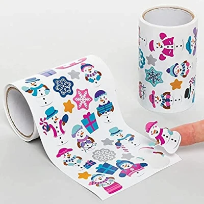 Image of Baker Ross FE944 Snowman Stickers Pack of 800, Kids Stickers, Ideal for Children&#039;s Arts and Crafts Projects, Great Card Making Scrapbooking