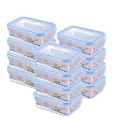 Image of HOMESHOPA Plastic Airtight Food Storage Container, 12 Pack 240ml Leakproof Rectangle Container with Clip Lock Lid, BPA Free Reusable Meal Prep Lunch Box Microwave Freezer &amp; Dishwasher Safe