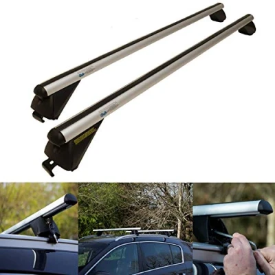 Image of Universal Locking Aluminium Roof Cross Bars 1.2M For Flush Solid Rails