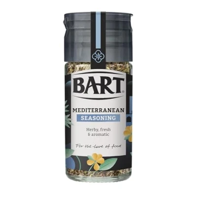 Image of BART Mediterranean Seasoning Jar with Herbs &amp; Garlic Flavour Ideal for Cooking Vegetables or Lamb (6x28g Bulk Buy Set)