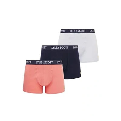 Image of Lyle &amp; Scott Barclay 3 PACK Pants, Men&#039;s, Size: Small, Shell pink/peacoat/bright white
