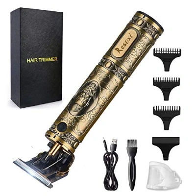 Image of RESUXI Cordless Hair Trimmer for Men, Professional Electric Clippers Barber Trimmer, Mens T Blade Beard Zero Gapped Edgers Gold Knight Close Cutting Haircut Kit