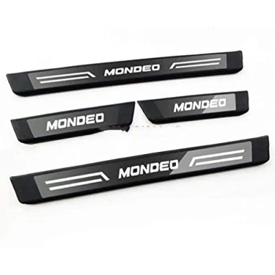 Image of 4pcs Car Outer Door Sill Protector Kick Plates for Ford Mondeo 2013 2014 2015 2016 2017 2018 2019,Stainless Steel Welcome Pedal Non Slip Scuff Guard Threshold Cover,Styling Decoration Accessory