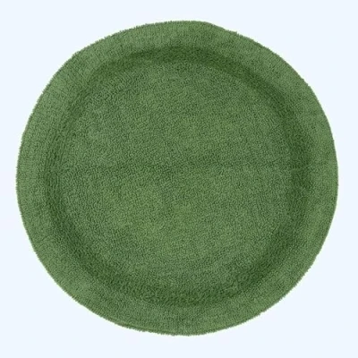 Image of HOMESCAPES Round Bathroom Mat, Luxury 1600gsm Extra Soft 100% Cotton, Reversible Bath Mat Non Slip, Washable, Super Absorbent, Quick Dry, Bottle Green Rug, 80cm