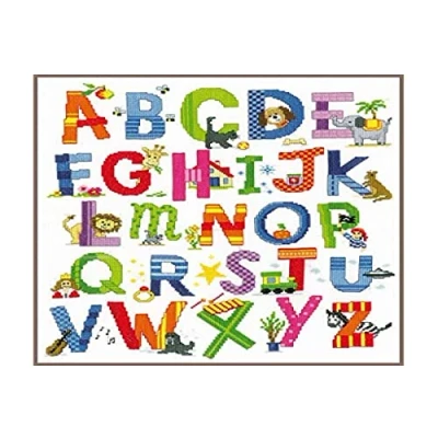 Image of Vervaco Animal Alphabet Counted Cross Stitch Kit, Multi Colour