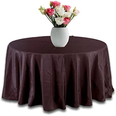 Image of Polyester Tablecloth 90&#039;&#039; Home Decor Wedding Small Big Sizes Red Purple Royal Blue Ivory Round Table Cover Made in UK (BLACK)