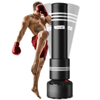 Image of Dripex Freestanding Punch Bag Heavy Boxing with Stand for Adults Teens, Men Standing Kickboxing Suction Cup Base &amp; Foam Protector Home Gym Office MMA Training