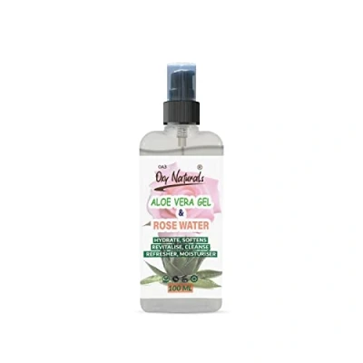 Image of Aloe Vera Gel + Rose Water 100ml Pump Mist Facial Toner with and Hydrating, Cooling Glowing Skin for Moisturizing &amp; Soothing Perfect Face, Body Hair