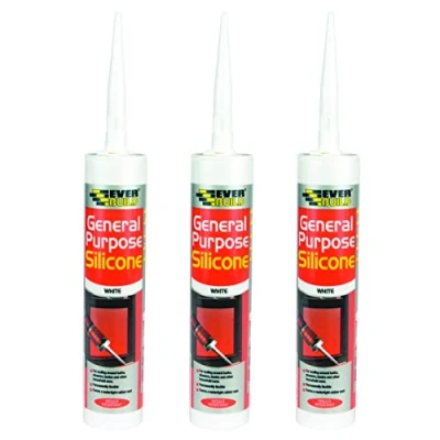 Image of Everbuild 3 X General Purpose Silicone Clear 310ml EVBGPSCL