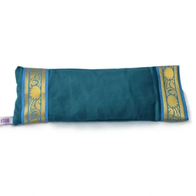 Image of Yoga United 100% Cotton Lavender and Linseed Eye Pillow for Yoga, Relaxation, Meditation, Travel Gift or Tired Eyes, Headaches Ocean Green