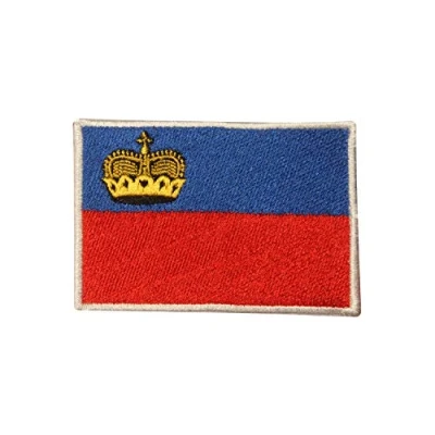 Image of Liechtenstein National Flag Iron On Patch Sew Embroidered Patch/Badge for Clothes