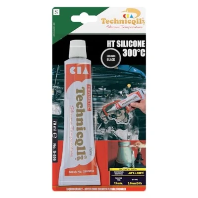 Image of BLACK HIGH TEMPERATURE HT SILICONE ADHESIVE SEALANT 70ml HEAT RESISTANT 300&#039;C