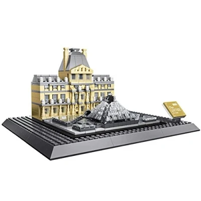 Image of Wange Louvre Museum of Paris. Architecture building bricks set.