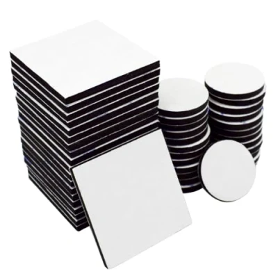 Image of Aurorali Double Sided Sticky Pads Black, 50 Pcs Adhesive Foam Mounting Pads, Squares and Round