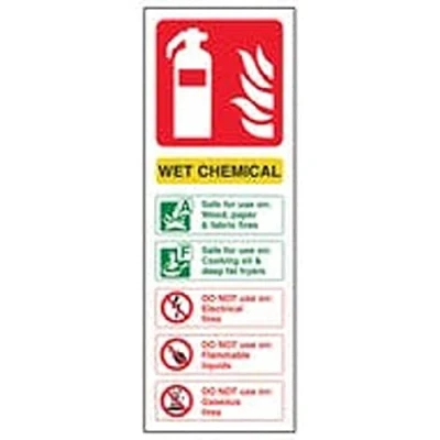 Image of V Safety Fire Extinguisher Wet Chemical ID 100 x 280 mm Sign