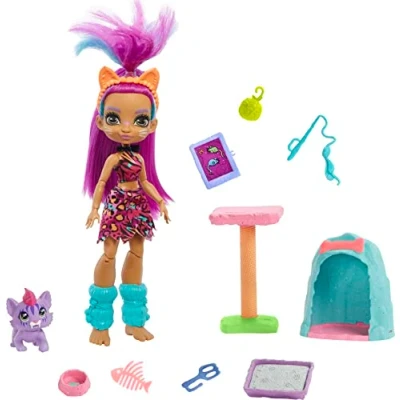 Image of Cave Club Wild About Cats Playset + Roaralai Doll