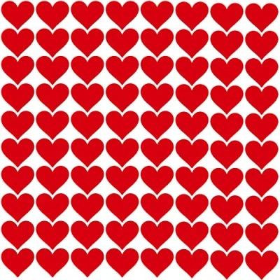 Image of PREMYO Set of 80 Heart Wall Stickers Kids Nursery Decor Easy to Apply Decals for Bedrooms Girls Boys Red