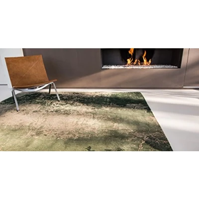 Image of eXtreme Louis de Poortere Rug The Mad Men Cracks Design Dark Pine 8723 140cm x 200cm