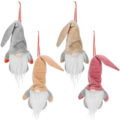 Image of URBNLIVING 4, 8 Christmas Tree Hanging Gnome Xmas Gonk Decoration Faceless Festive Ornament (8)