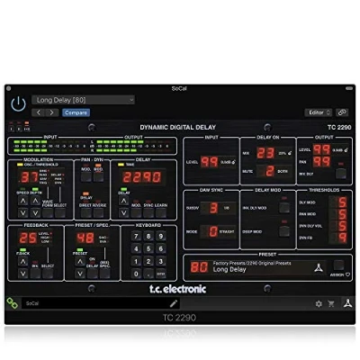 Image of TC Electronic TC2290 DT Legendary Dynamic Delay Plug in with Optional Hardware Desktop Controller and Signature Presets, Compatible PC Mac