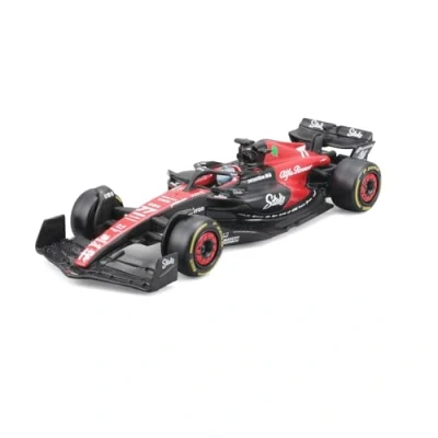 Image of May Cheong B18 38086B Bburago Formula 1 ALFA ROMEO F1 TEAM STAKE C43 2023 WITH HELMET BOTTAS 1:24 Scale Die Cast Collectible Race Car, Multiple