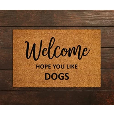 Image of Traqunn Welcome Hope You Like Dogs Doormat,Welcome Door Mat,Hope Doormats,Welcome Funny Dog Breed Mat 30X18 In