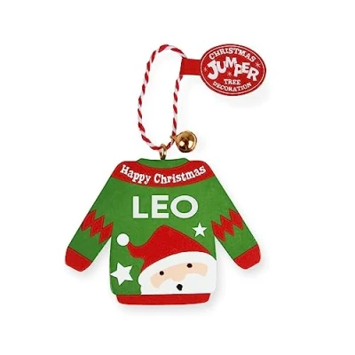 Image of History &amp; Heraldry Personalised Christmas Jumper Decorations (Leo)