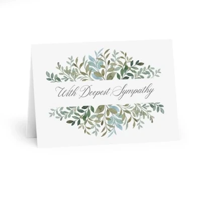 Image of Sympathy Card &quot;With Deepest Sympathy&quot; Elegant Floral Condolence