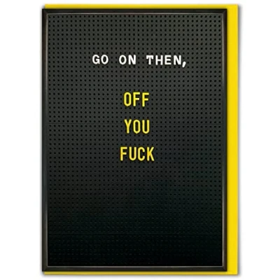 Image of Brainbox Candy Rude Leaving Card &#039;Off You F*ck&#039; Work Cards Cheeky For Friends Workmates Colleagues Mates Novelty Humour