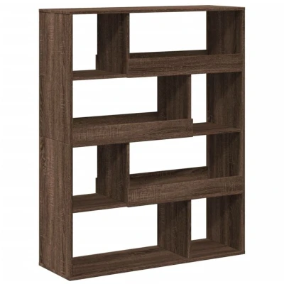 Image of vidaXL Bookcase Brown Oak Engineered Wood, 100x33x125.5cm 10 Spacious Compartments, Versatile Room Divider, Easy to Clean, Durable Wood