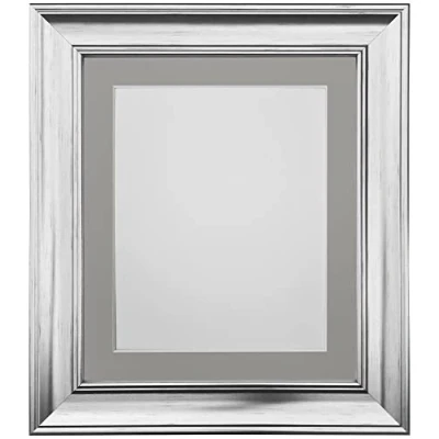 Image of FRAMES BY POST Scandi Vintage Silver Picture Photo Frame with Dark Grey Mount A2 For Image size A3