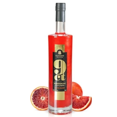 Image of Blood Orange Vodka Flavoured for Shots, Cocktails, Mocktails, Drink Mixes, &amp; Boozy Treats 9 Carat Shimmering Raisthorpe Manor, 700ml, 24.5% Alcohol Volume