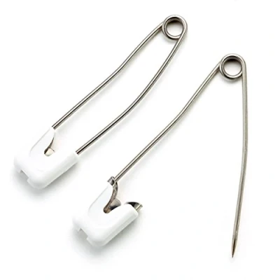 Image of Prym Stainless Steel Blue (55mm) Nappy Safety Pins 4 Pieces