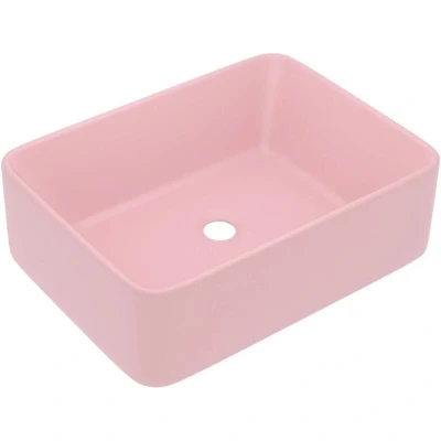 Image of vidaXL Luxury Wash Basin Matt Pink 41x30x12 cm Ceramic