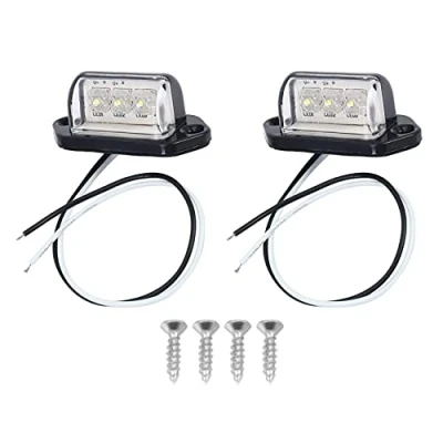 Image of veorly Number Plate Lights Led License Light Rear Lamps Universal 12v 24v For Car Trailer Vehicle Truck Ute Van Caravan Lorry Boat