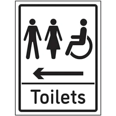 Image of VSafety Mixed Toilets Arrow Left 200mm x 300mm 1mm Rigid Plastic