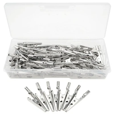 Image of WMYCONGCONG 100 Pcs Metal Alligator Clips Electrical Test Clamps (100 no Cap)
