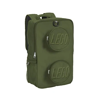 Image of LEGO Kids Brick Backpack, Olive, One Size,